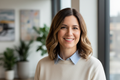 woman in her 30's smiling